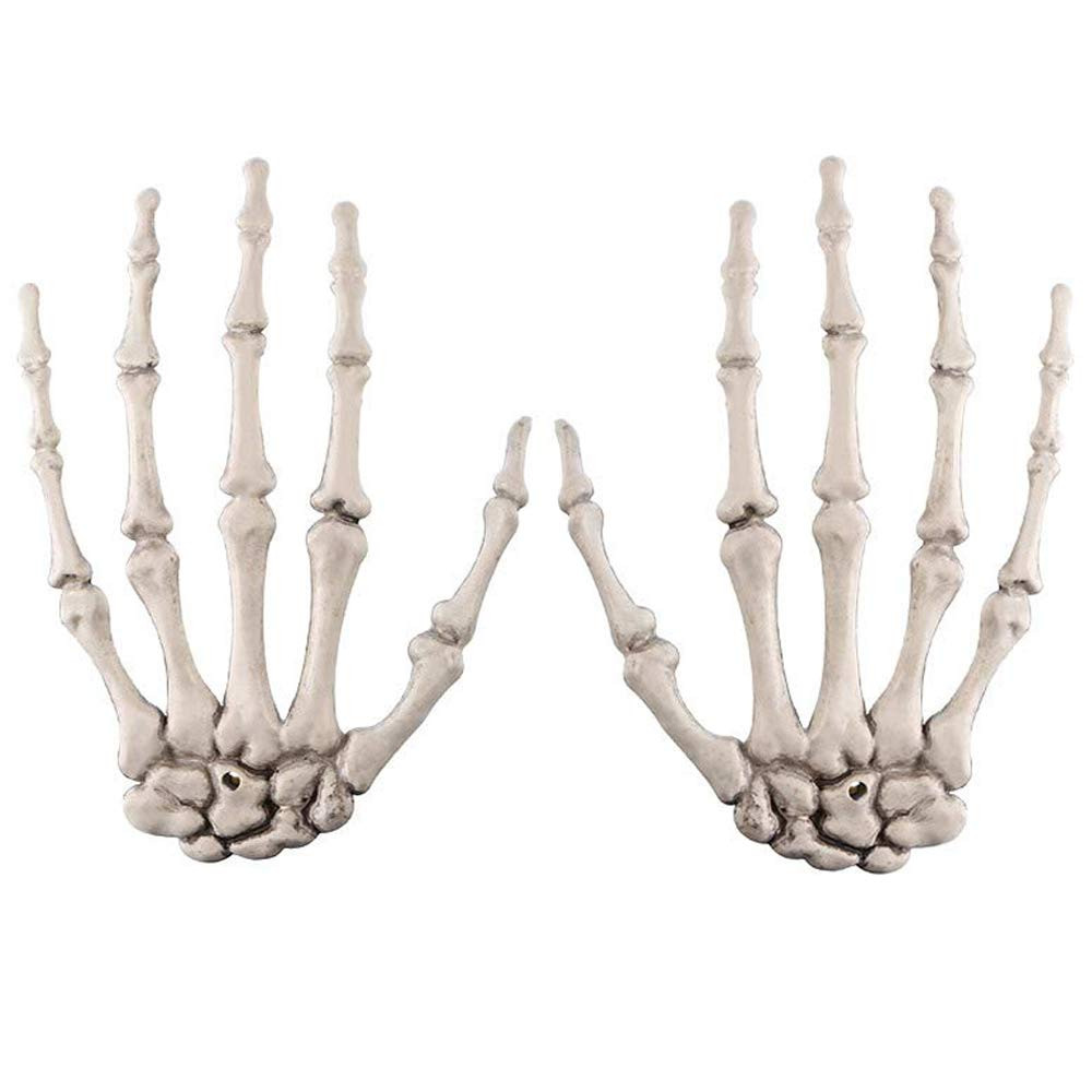 Hosfairy 1 Pairs Halloween Skeleton Hands Plastic Hand Skeleton Model for Halloween Decoration Terro | Amazon (US)