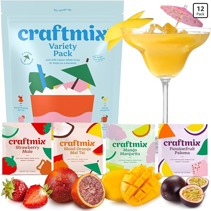 Craftmix Variety Pack Cocktail & Mocktail Drink Mixer, Skinny Mixes - Water Flavoring Packets - M... | Amazon (US)