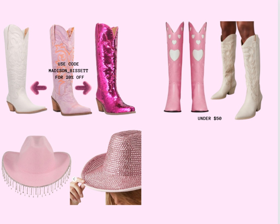 It’s giving cowgirl Barbie! Some splurges and some good deals on here 🎀🤠

#LTKfindsunder50 #LTKshoecrush #LTKtravel
