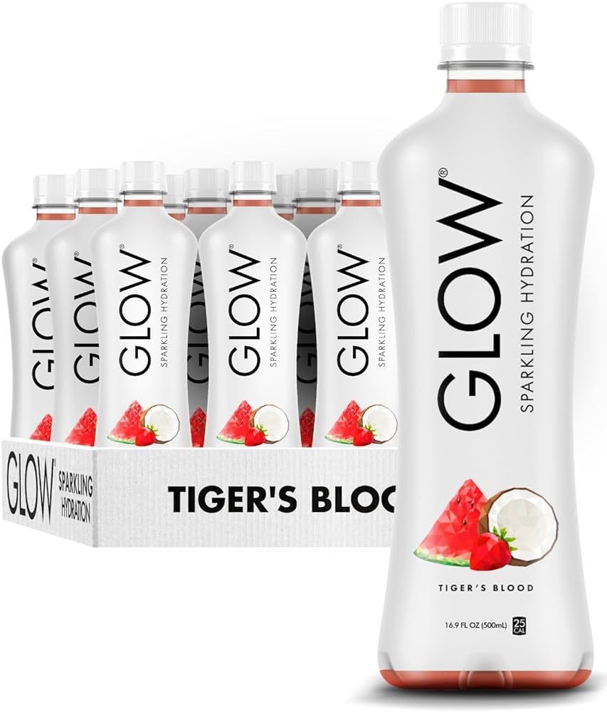 GLOW Sparkling Hydration Drink 16.9oz 12 Pack – Sugar Free Low Calorie All Natural Antioxidant ... | Amazon (US)