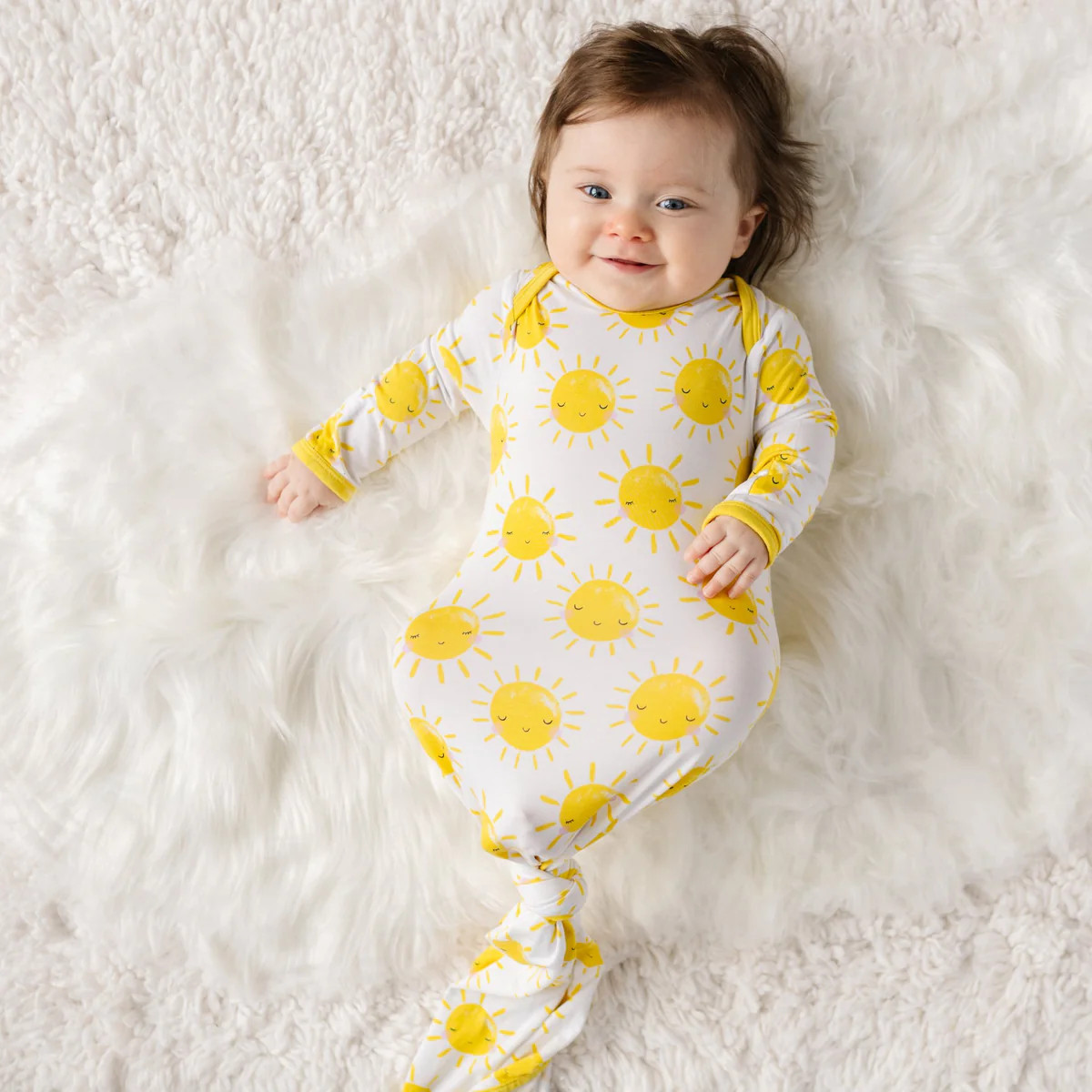 Sunshine Bamboo Viscose Infant Knotted Gown | Little Sleepies