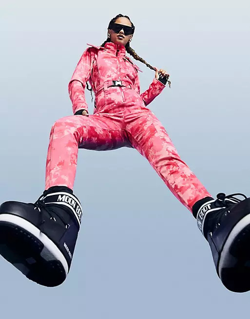 ASOS 4505 fitted belted ski suit in tie dye print | ASOS | ASOS (Global)