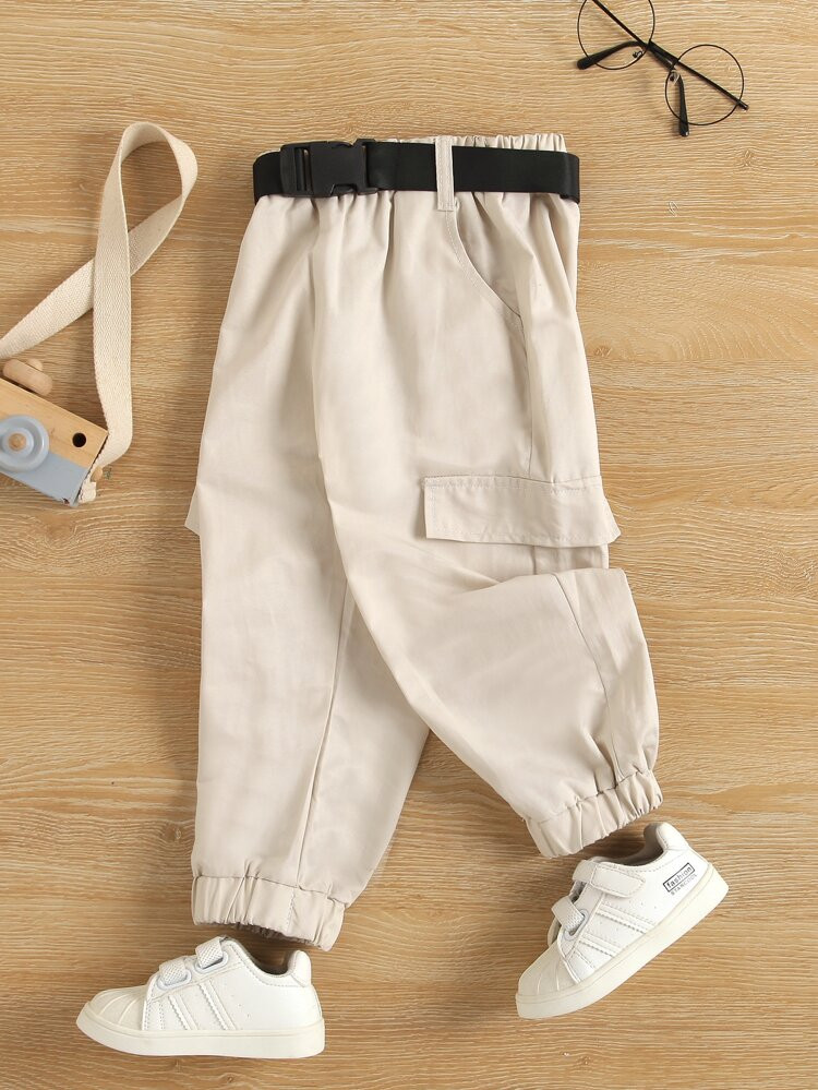 Toddler Girls Slant Pockets Pants With Belt | SHEIN