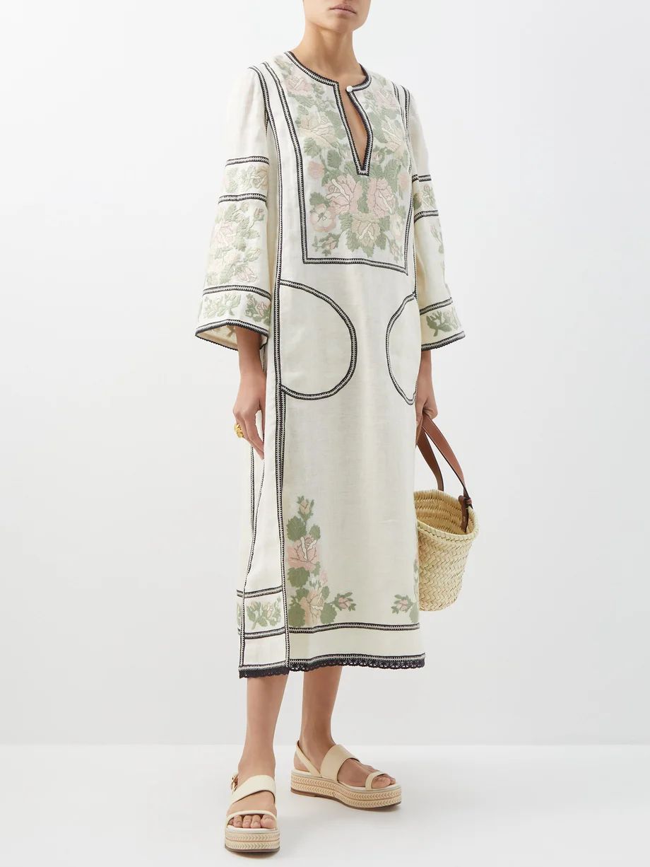 Asya floral-embroidered linen dress | Vita Kin | Matches (US)