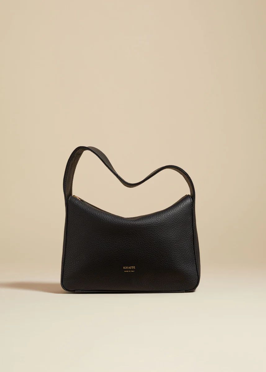 The Small Elena Bag in Black Pebbled Leather | Khaite