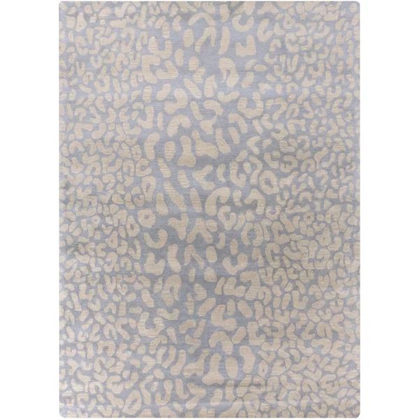 Elsberry Animal Print Handmade Tufted Wool Area Rug in Pale Blue | Wayfair North America