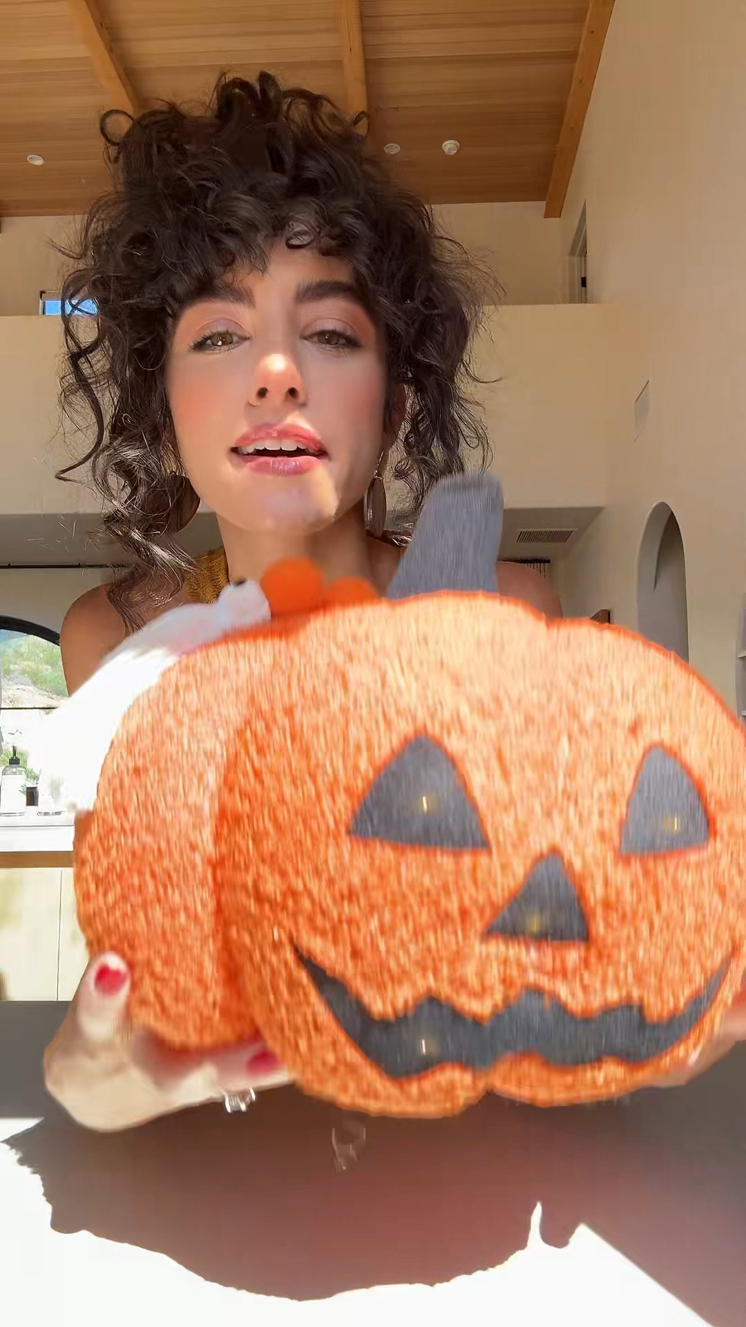 If you’re looking for a more affordable version of the Pottery Barn Halloween pillows, this is it! The pumpkin is so soft and lights up too! Only $35 vs $90!

#LTKHome #LTKFallSale #LTKFindsUnder50