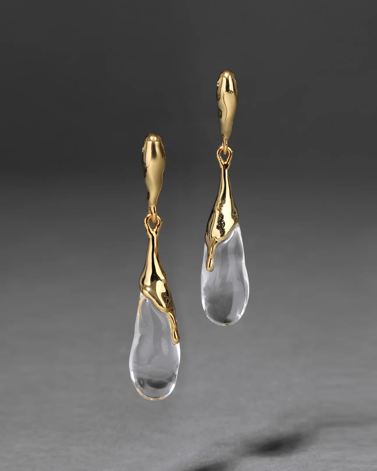 Clear Liquid Lucite Teardrop Post Earring | Clear Teardrop Earrings | Alexis Bittar