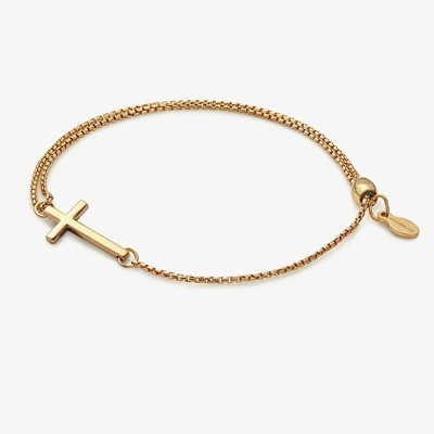 Alex and Ani Pull Chain Cross Bracelet - Gold | Target