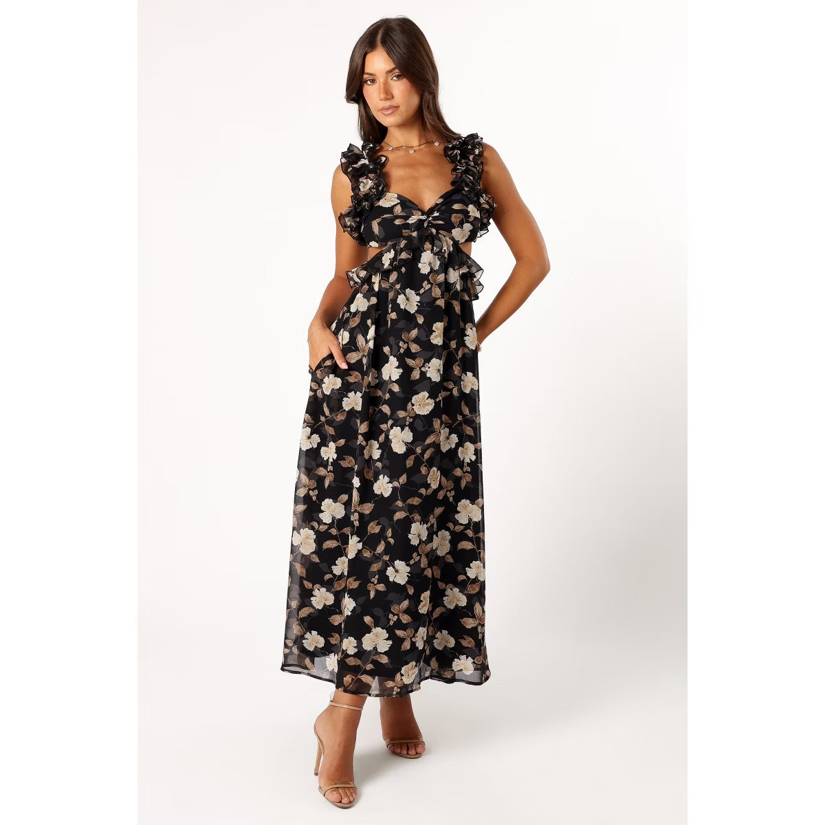 Petal and Pup Womens Lucah Frill Shoulder Maxi Dress | Target