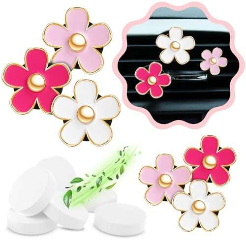 Girl Car Accessories, Air Freshener Car, Pink Decor for Teens, Women, Cute Vent Clips Stuff, Decorations Interior Aesthetic | Amazon (US)