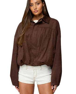 Women's Alberta Faux Suede Bubble Jacket | Macy's