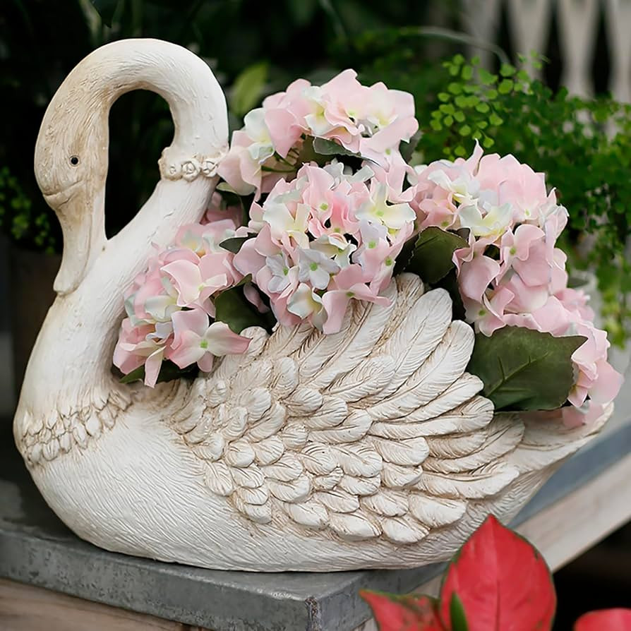 Lovely Swan Planter, Succulent Plant Pots with Drain Hole, Cactus Plants Container Bonsai Pots, L... | Amazon (US)