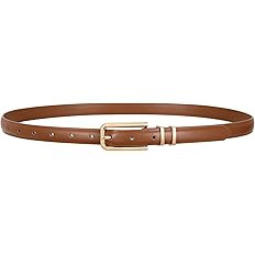 VONMELLI Women Skinny Leather Belt Thin Waist Brown Belt for Women Jeans Dress Fashion Ladies Bel... | Amazon (US)