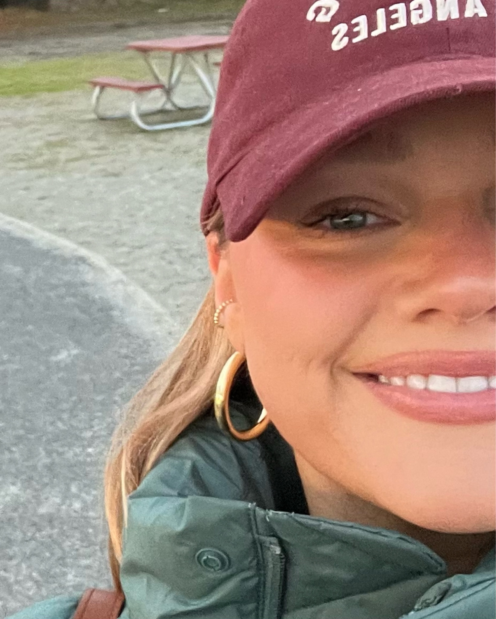 Wherever walnut lip liner w/ mystery glass glosss on top 💕🤌🏼 Amazon hoops! 