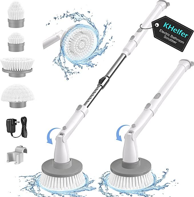 kHelfer Electric Spin Scrubber, KH8W 2023 New Cordless Shower Scrubber with 4 Replacement Head, 1... | Amazon (US)