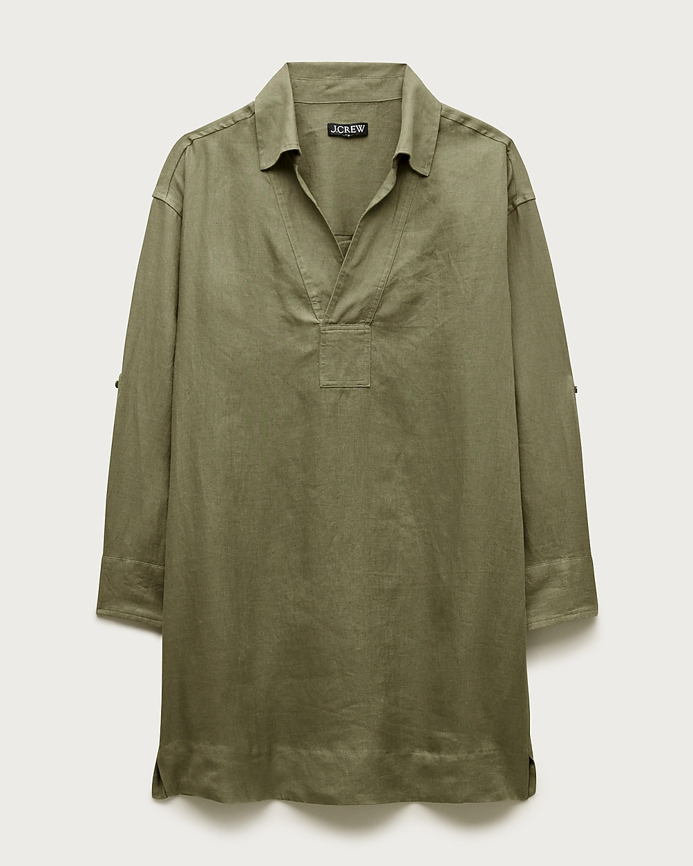 Tall V-neck popover dress in linen | J. Crew US