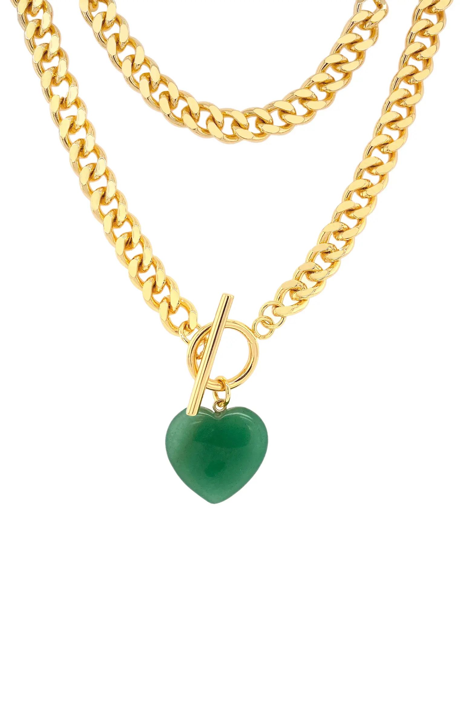 JURATE Oh Girl Cuban Chain Heart Pendant Necklace | Nordstrom | Nordstrom