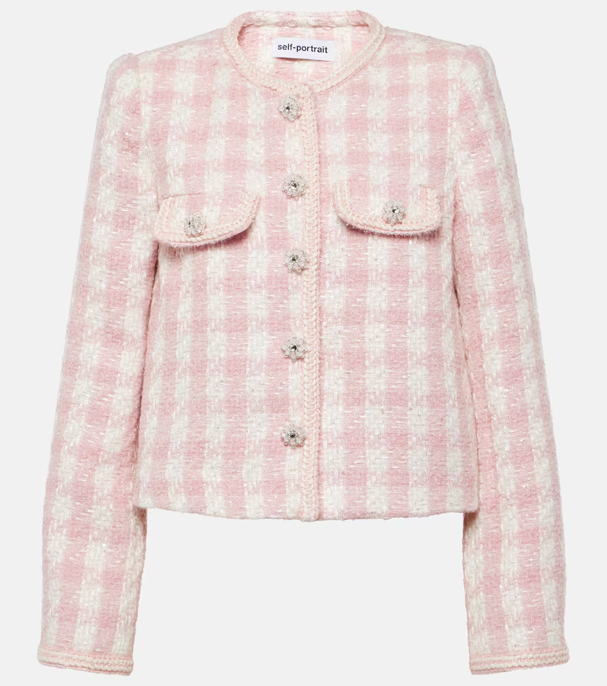 Self-Portrait Checked bouclÃ© jacket | Mytheresa (INTL)