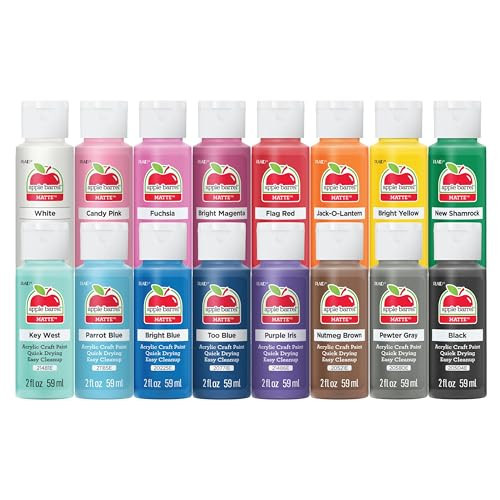 Apple Barrel, Vibrant Spectrum Collection Acrylic Craft Paint, PROMOABIII, 2 fl oz each, 16 assorted matte colors, 16 count | Amazon (US)