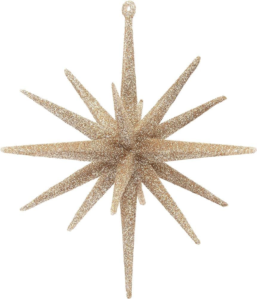 KI Store Gold Star Ornaments 6-Inch Set of 4 Large Hanging Christmas Tree Decoration Ornament | Amazon (US)