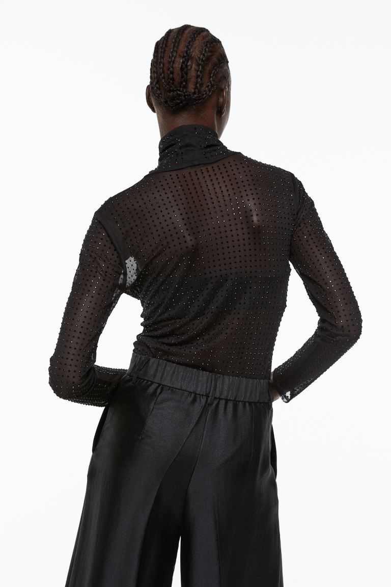 Rhinestone-embellished mesh body | H&M (UK, MY, IN, SG, PH, TW, HK)