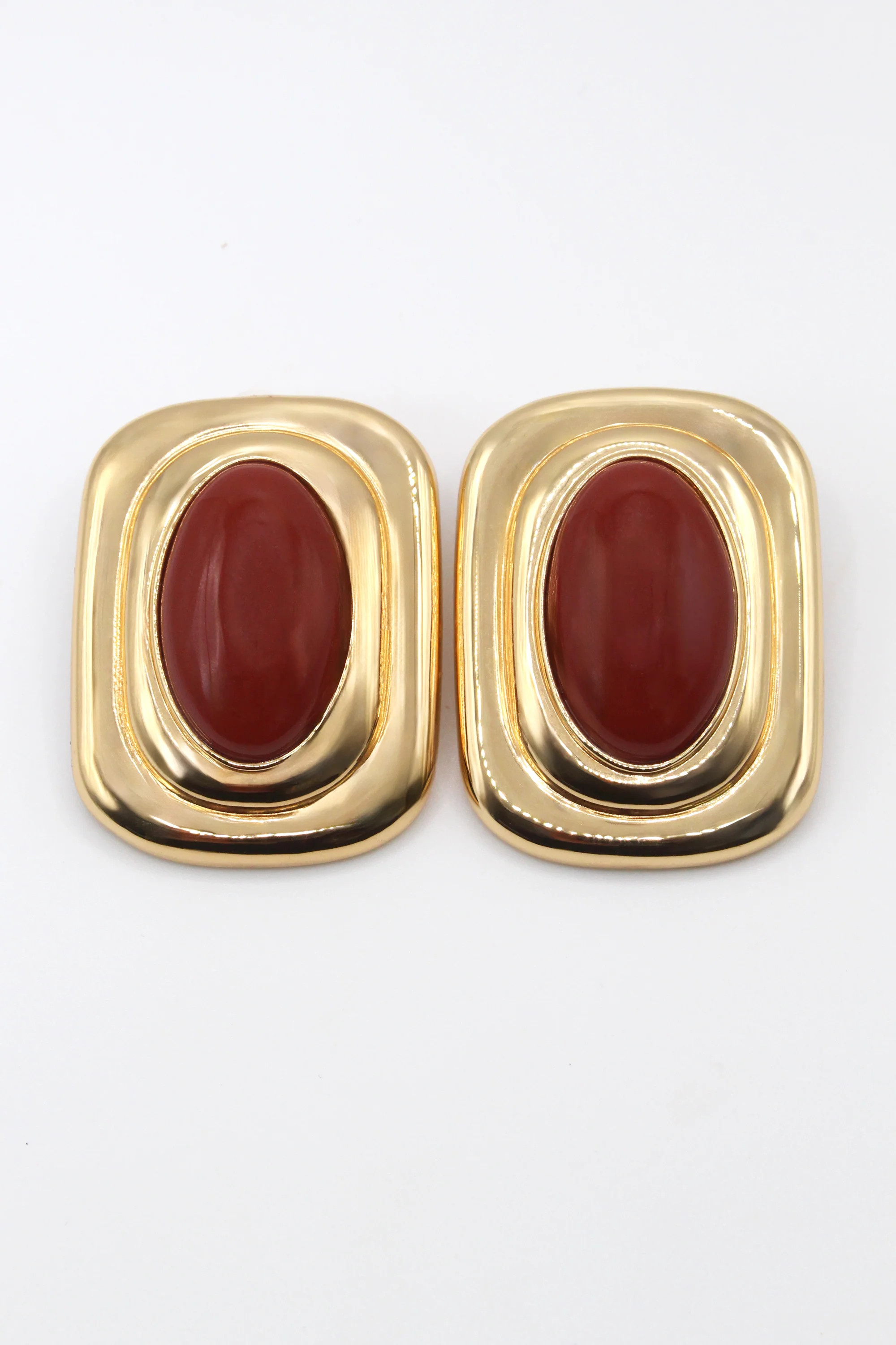 Fifth Avenue Flame Statement Earrings in Red & Gold | Tame New York | Tame New York