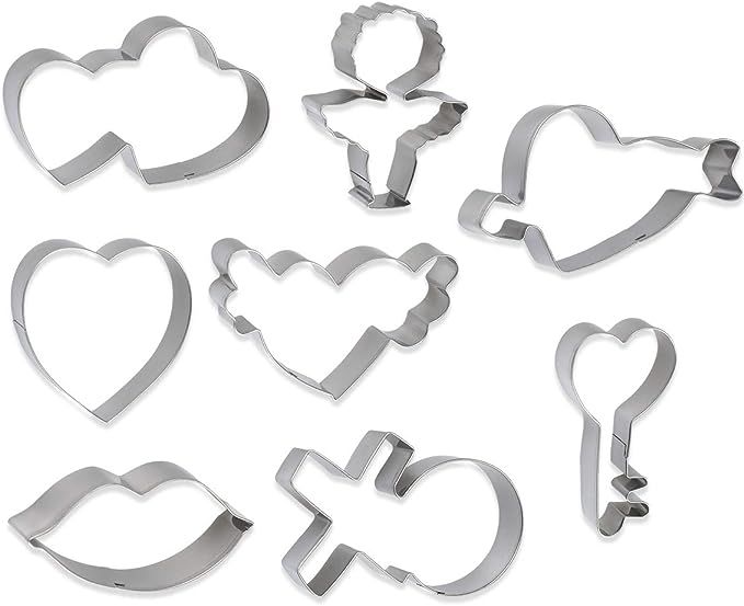 Amazon.com: Valentine's Day Cookie Cutters -V-Day Heart Cupid Lip Arrow Valentine Cake Party Supp... | Amazon (US)