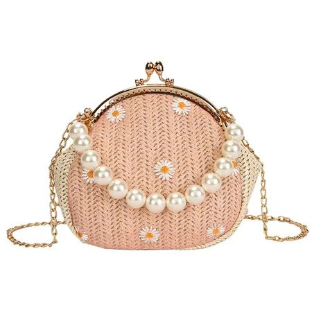 Straw shoulder bag 1Pc Bohemia Style Straw Bag Summer Single Shoulder Handbag with Lace Embroidery B | Walmart (US)