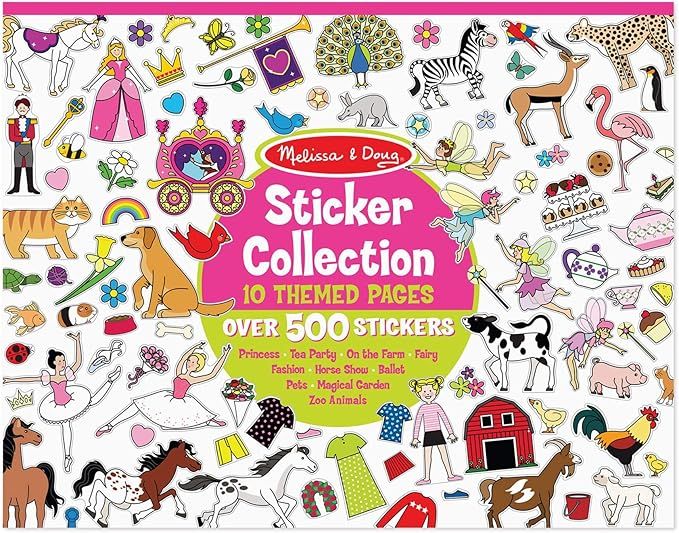 Melissa & Doug Sticker Collection Book: Princesses, Tea Party, Animals, and More - 500+ Stickers | Amazon (US)