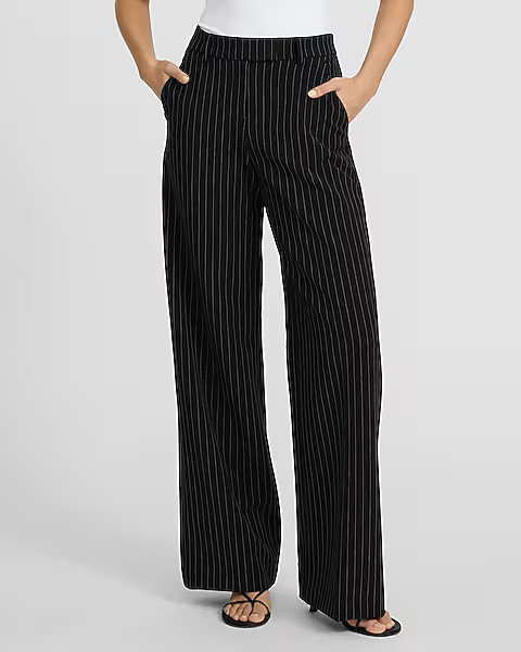Editor Studio Stretch Twill Mid Rise Pinstripe Trouser Pant | Express