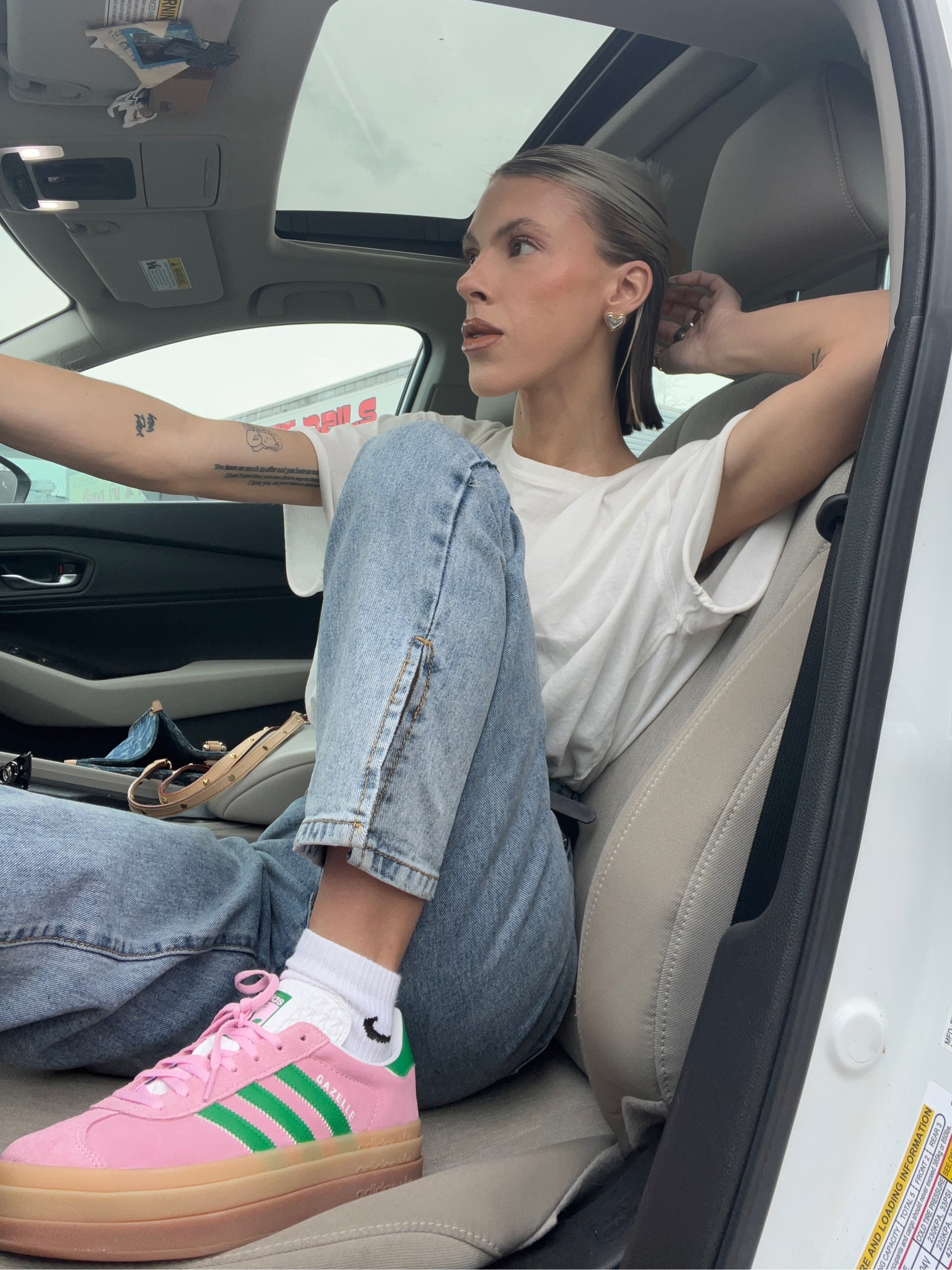 Bubble gum money honey 🩷💚 Lil PTA mom moment with my new  gazelles 💁🏼‍♀️

#LTKSpringSale #LTKSeasonal #LTKstyletip