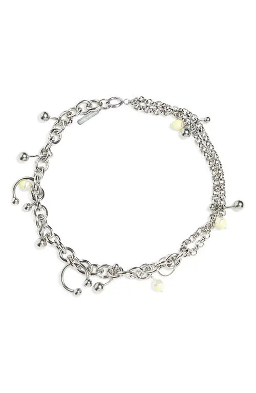 Justine Clenquet Holly Summer Faux Pearl Necklace in Palladium/Yellow at Nordstrom | Nordstrom