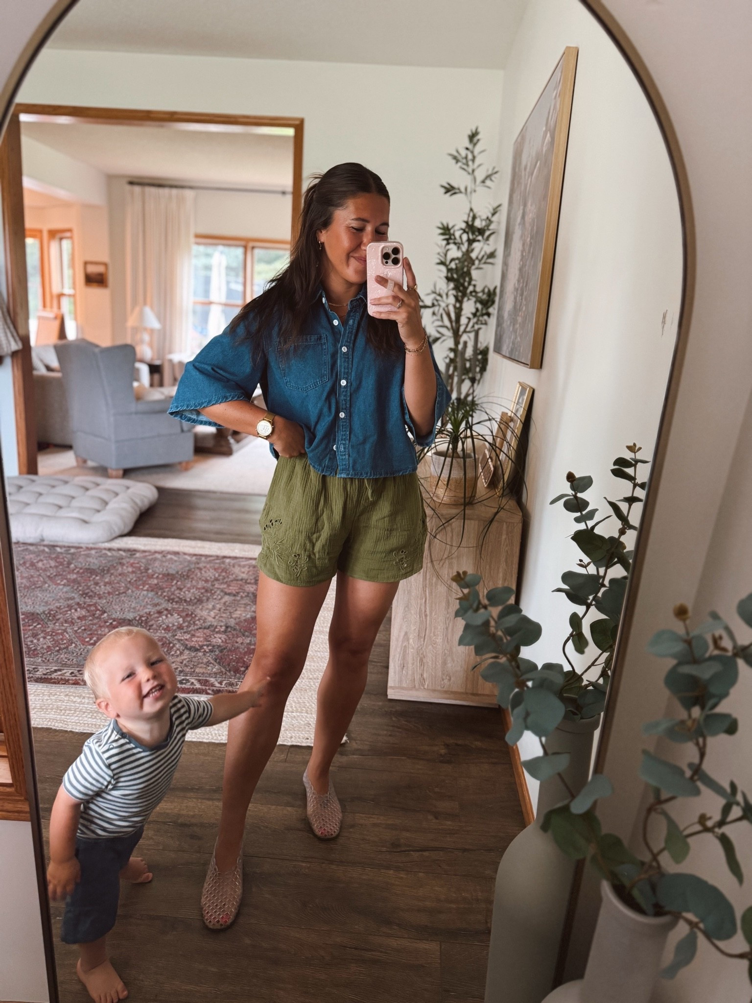 This cropped denim shirt is one of my faves! I pair it with everything. And 100% cotton shorts are so comfy!

Small shirt, medium shorts
Jelly shoes fit TTS

#LTKootd #LTKgrwm #LTKmomlife