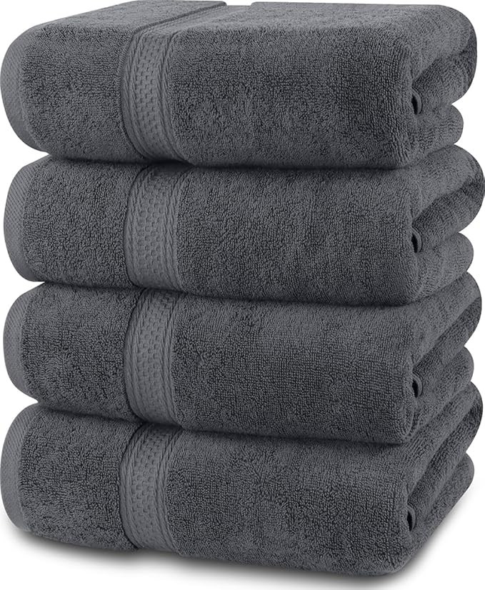 Utopia Towels 4 Pack Premium Bath Towels Set, (27 x 54 Inches) 100% Ring Spun Cotton 600GSM, Ligh... | Amazon (US)