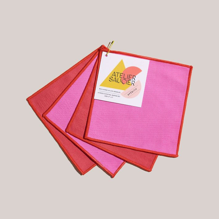Atelier Saucier Lollipop Twill Cocktail Napkins (Set of 4) | West Elm (US)