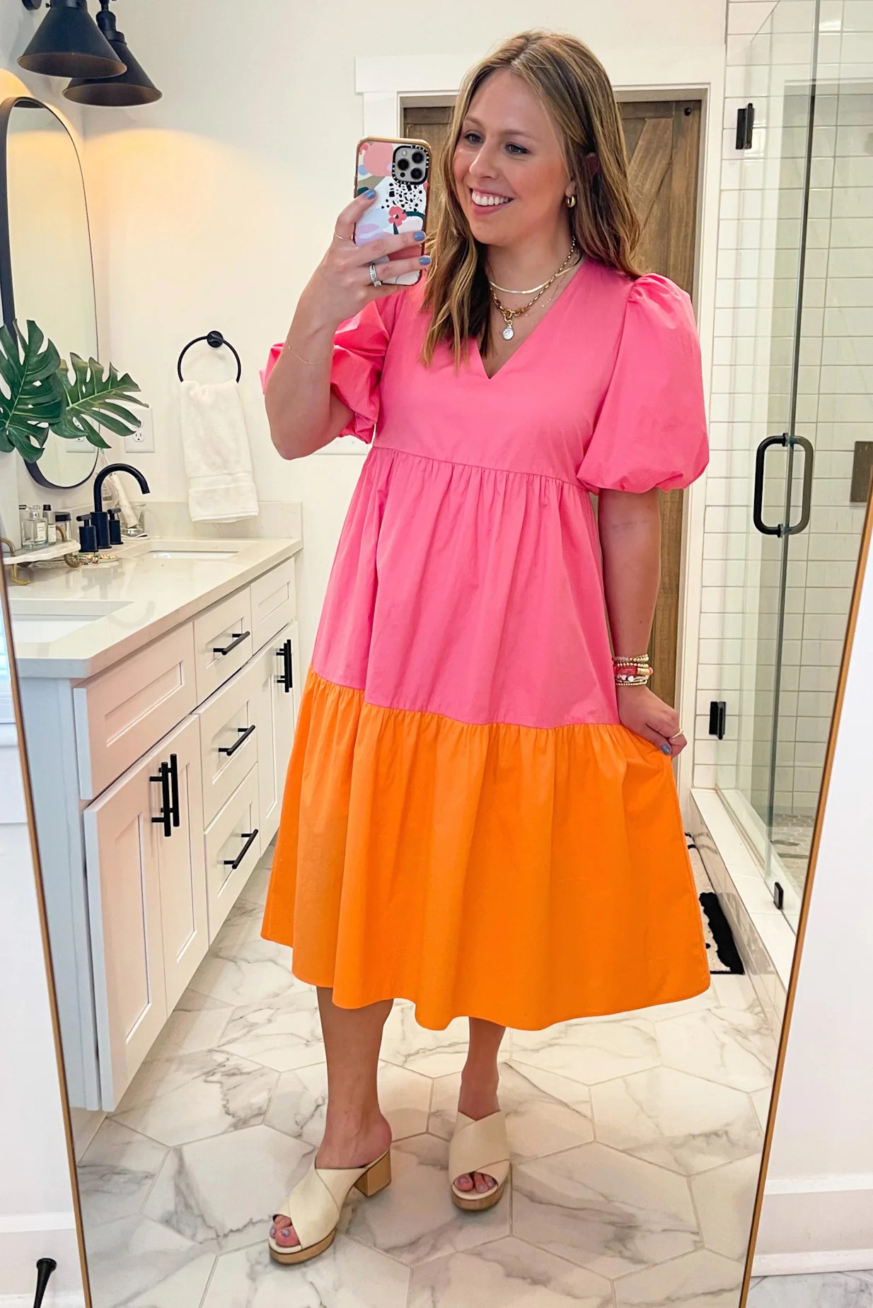 Brawley Dress in Colony Pink/Bellini | CROSBY by Mollie Burch