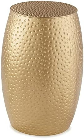 The Lakeside Collection Punched Metal Table - Decorative Accent Side Table Antique Decoration - Gold | Amazon (US)
