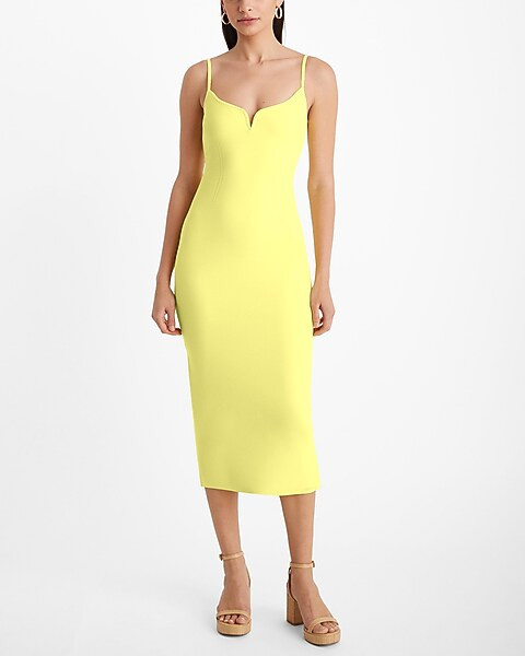 Body Contour V-wire Sleeveless Midi Dress | Express
