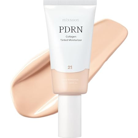 mixsoon PDRN Collagen Tinted Moisturizer No. 23 Aura - Skincare-Infused Base with Rice PDRN & Peptides, 24H Vibrant Glow & Luminous Hydration, 10 Shades 50ml / 1.69 fl.oz. Korean Glass Skin | Amazon (US)