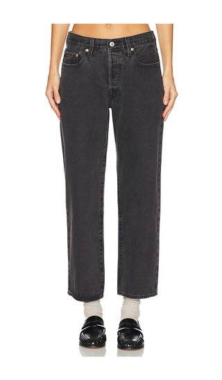 LEVI'S 501 90s Ankle Straight Jeans in Black. - size 26 | Revolve Clothing (Global)