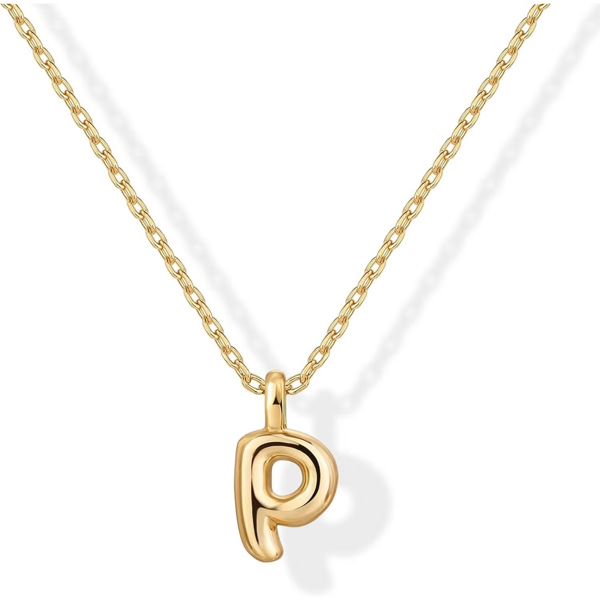 Personalized 14K Gold Initial Necklace - Chunky Bubble Letter Pendant | Target