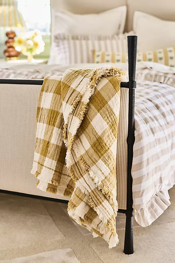 Ana Cotton Gauze Woven Throw Blanket | Anthropologie (US)