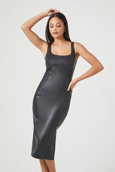 Faux Leather Midi Bodycon Dress | Forever 21