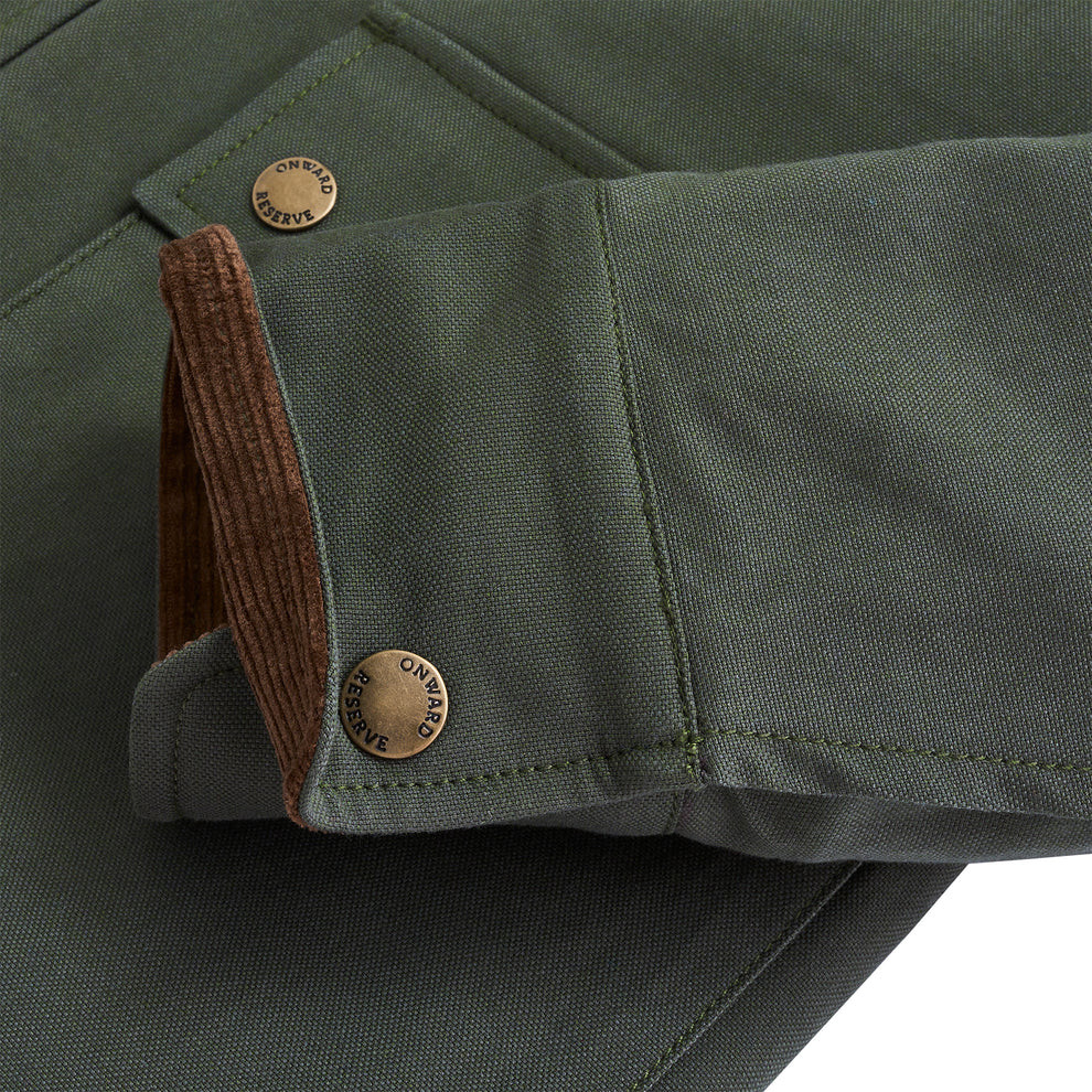 Red Hills Stretch Canvas Coat - Olive | HAILOS