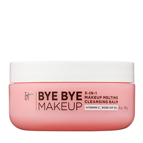 IT Cosmetics Bye Bye Makeup Cleansing Balm - 3-in-1 Makeup Remover, Facial Cleanser & Hydrating Facial Mask - With Vitamin C, Ceramides, Shea Butter & Rosehip Oil - 4 oz | Amazon (US)