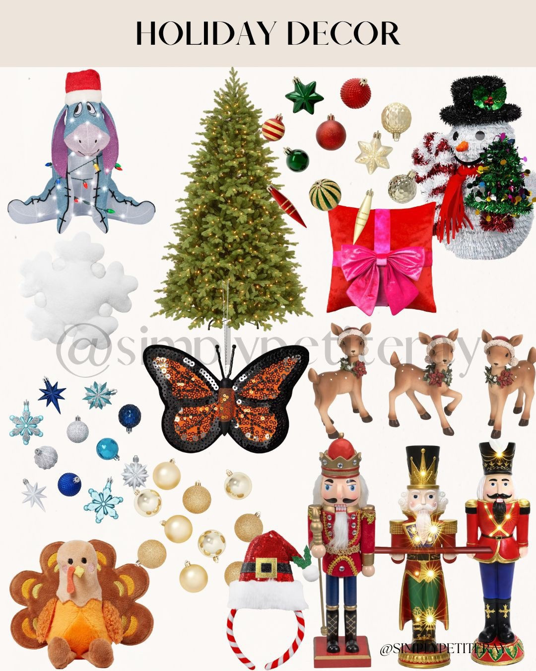 🎄 HOLIDAY DECOR: Festive Fun & Glamorous Shine! ✨

Get your home ready for the season! 💖 Embrace the festive spirit with this perfectly curated collection of Holiday Decor essentials that blend traditional charm with modern sparkle!

We are obsessed with the statement piece: the trio of classic Nutcracker figures in vibrant red, green, and gold, adding a traditional touch to your mantel or entryway. Balance your decor with fun and whimsical outdoor pieces like the adorable light-up Eeyore tangled in lights and the quirky oversized snowman. Finish the look with perfect sparkle: a beautiful pre-lit Christmas tree, a dramatic sequined butterfly ornament, and a mix of gold, blue, and green ornaments for a touch of polished, festive glam!

#HolidayDecor
#ChristmasDecor
#Nutcracker
#ChristmasTree
#OutdoorDecor
#Eeyore
#Snowman
#ChristmasOrnaments
#FestiveDecor
#HomeDecor
#Sequins
#LTKHome
#HolidayInspo
#TraditionalChristmas
#StylingInspo


#LTKHome #LTKHoliday