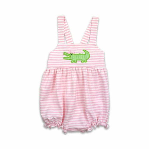Pink Stripe Knit Alligator Bubble - Shipping Late May | Cecil and Lou