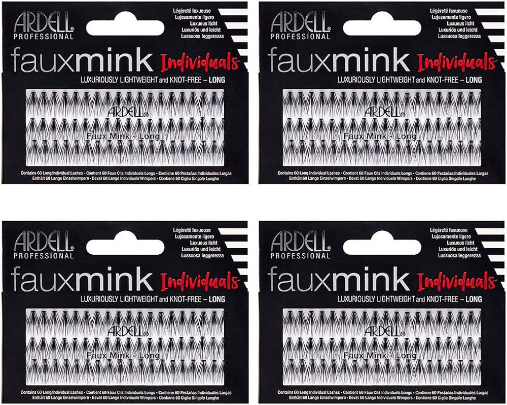Ardell False Eye Lashes Faux Mink Individuals Long Black 4 Pack | Amazon (US)