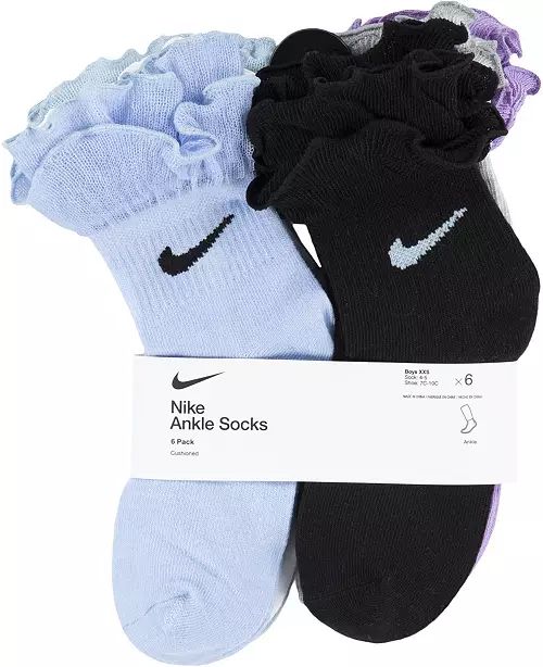 Nike Girls' Ruffle Welt Ankle Socks - 6 Pack | Dick's Sporting Goods
